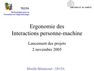 Ergonomie des Interactions personne-machine