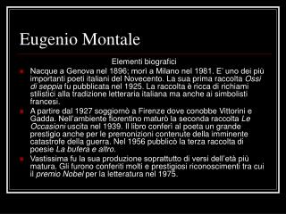 Eugenio Montale