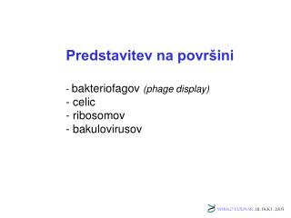 Predstavitev na površini bakteriofagov (phage display) celic ribosomov bakulovirusov