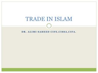 TRADE IN ISLAM