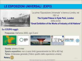 Le Esposizioni Universali (EXPO)