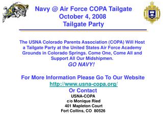 For More Information Please Go To Our Website usna-copa/ Or Contact USNA-COPA