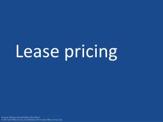 Lease pricing