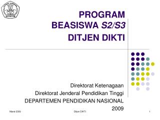 PROGRAM BEASISWA S2/S3 DITJEN DIKTI