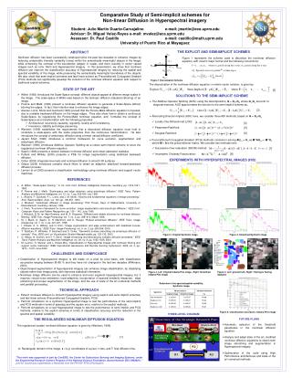 Comparative Study of Semi-implicit schemes for Non-linear Diffusion in Hyperspectral imagery