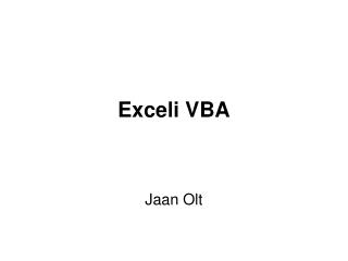 Exceli VBA