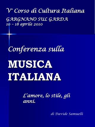 Conferenza sulla MUSICA ITALIANA