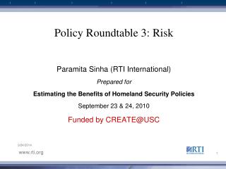 Policy Roundtable 3: Risk