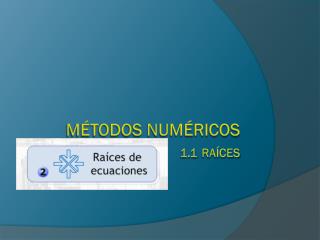 MÉTODOS NUMÉRICOS 1.1 Raíces