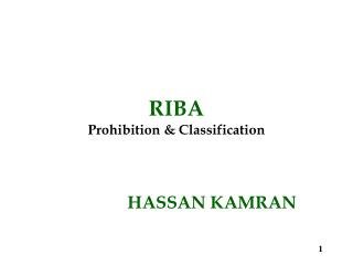 RIBA Prohibition &amp; Classification