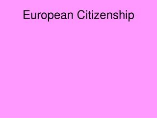 European Citizenship