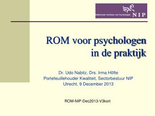 ROM voor psychologen in de praktijk