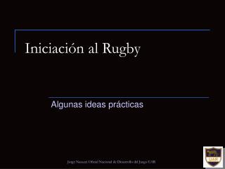 Iniciación al Rugby
