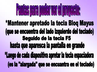 Pautas para poder ver el proyecto: