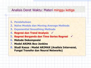 Analisis Deret Waktu: Materi minggu ketiga