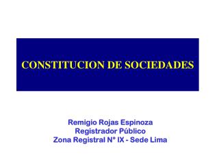 CONSTITUCION DE SOCIEDADES