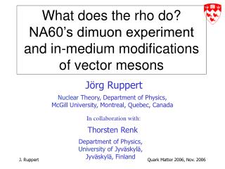 What does the rho do? NA60’s dimuon experiment and in-medium modifications of vector mesons