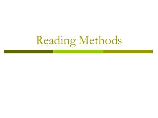 Reading Methods