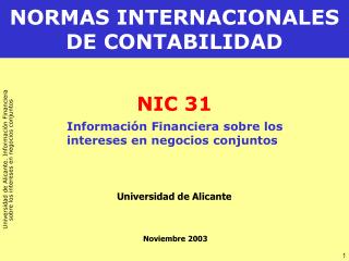 NORMAS INTERNACIONALES DE CONTABILIDAD