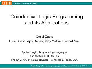 Coinductive Logic Programming and its Applications