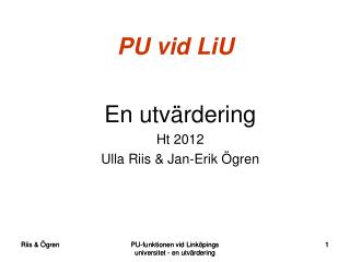 PU vid LiU