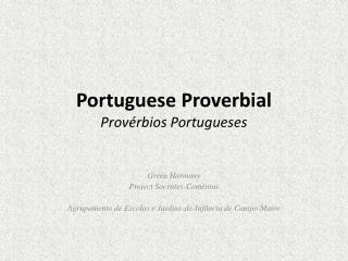 Portuguese Proverbial Provérbios Portugueses