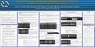 Utilization of Pharmacy Automation For the Reduction of Adverse Drug Events