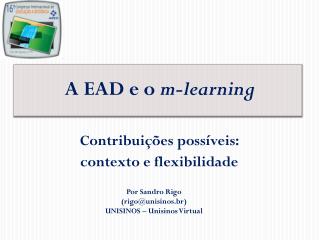 A EAD e o m-learning