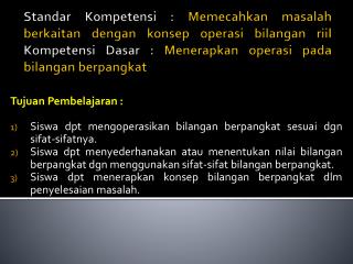 Tujuan Pembelajaran :