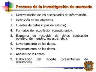 Proceso de la investigación de mercado