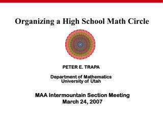 MAA Intermountain Section Meeting March 24, 2007