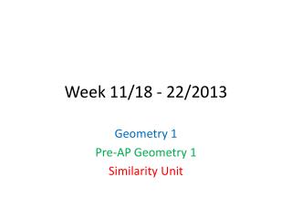 Week 11/18 - 22/2013