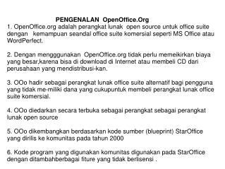PENGENALAN OpenOffice.Org