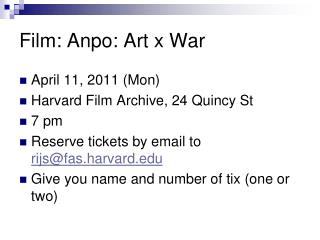 Film: Anpo: Art x War