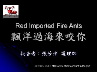 Red Imported Fire Ants 飄洋過海來咬你