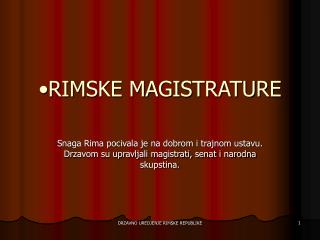 RIMSKE MAGISTRATURE