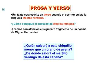 PROSA Y VERSO