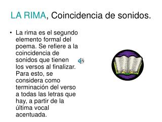 LA RIMA , Coincidencia de sonidos.