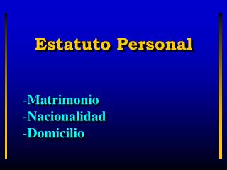 Estatuto Personal