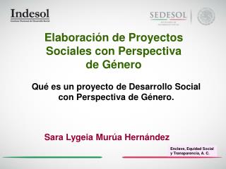 Elaboración de Proyectos Sociales con Perspectiva de Género