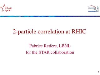 2-particle correlation at RHIC