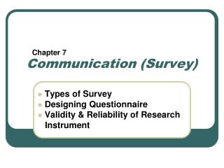 Communication (Survey)