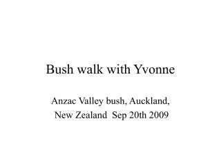 Bush walk with Yvonne