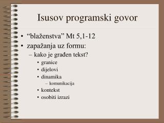 Isusov programski govor