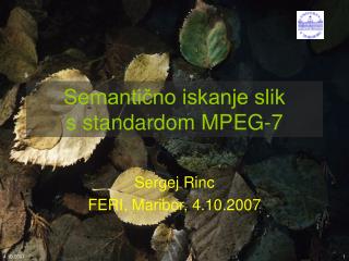 Semantično iskanje slik s standardom MPEG-7