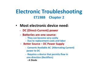 Electronic Troubleshooting ET198B Chapter 2