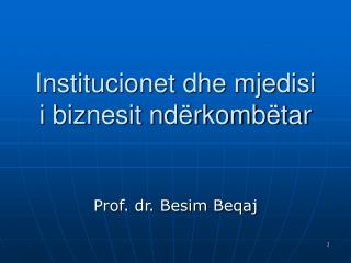 Institucionet dhe mjedisi i biznesit ndërkombëtar