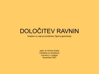 DOLOČITEV RAVNIN