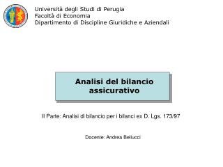 Analisi del bilancio assicurativo