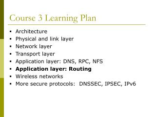 Course 3 Learning Plan